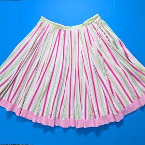 NWOT Banana Republic Pink & White Stripe Cotton Skirt Size 2